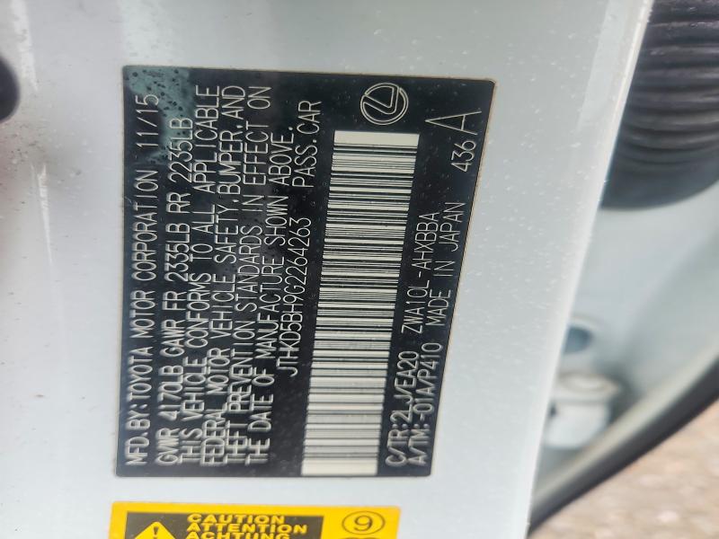 2016 Lexus Ct მანქანა იყიდება აუქციონზე, vin: JTHKD5BH9G2264263, აუქციონის ნომერი: 58027146