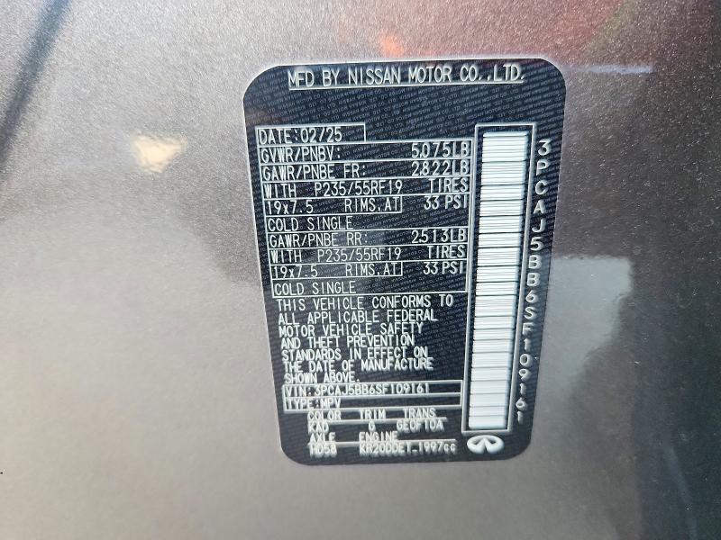 Продаж на аукціоні авто 2025 Infiniti Qx50, vin: 3PCAJ5BB6SF109161, номер лоту: 58283786