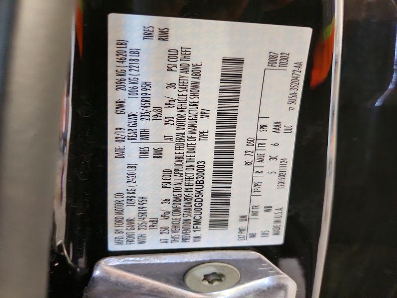 Продажа на аукционе авто 2019 Ford Escape, vin: 1FMCU0GD5KUB30003, номер лота: 59107426