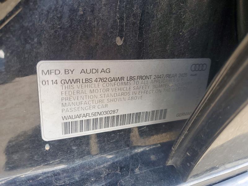 2014 Audi A4 მანქანა იყიდება აუქციონზე, vin: WAUAFAFL5EN030287, აუქციონის ნომერი: 57638166