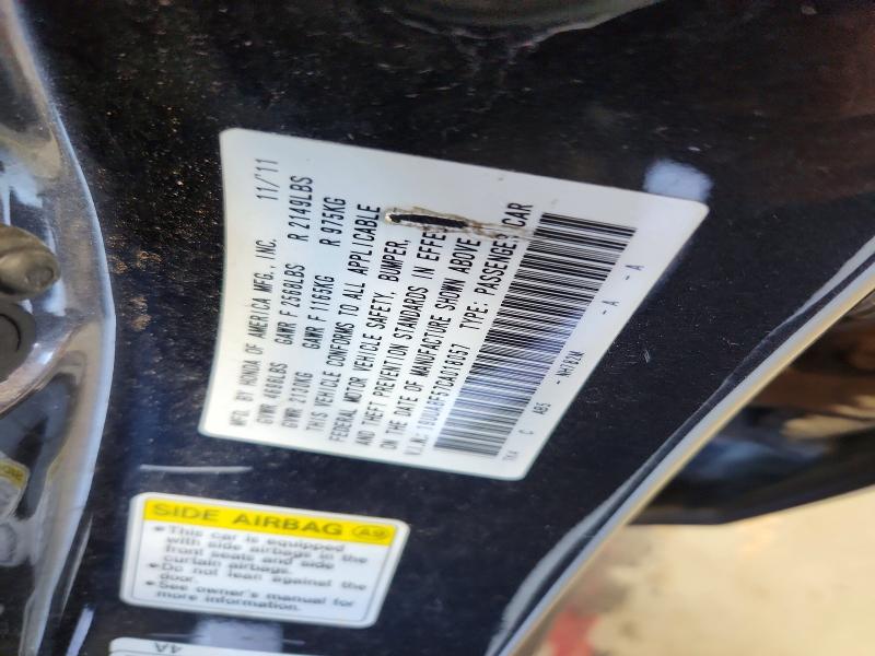 55843466 :رقم المزاد ، 19UUA8F57CA018057 vin ، 2012 Acura Tl مزاد بيع