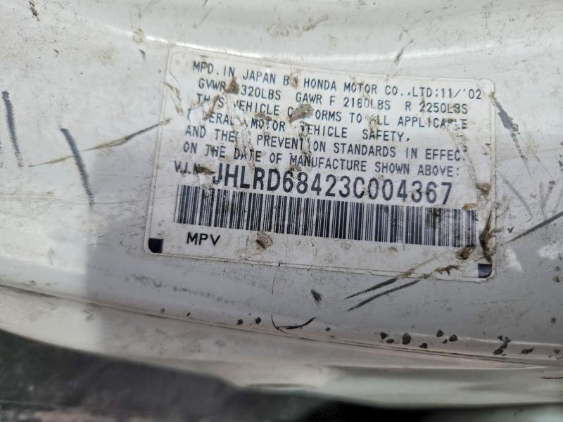 Продаж на аукціоні авто 2003 Honda Cr-v, vin: JHLRD68423C004367, номер лоту: 56590356