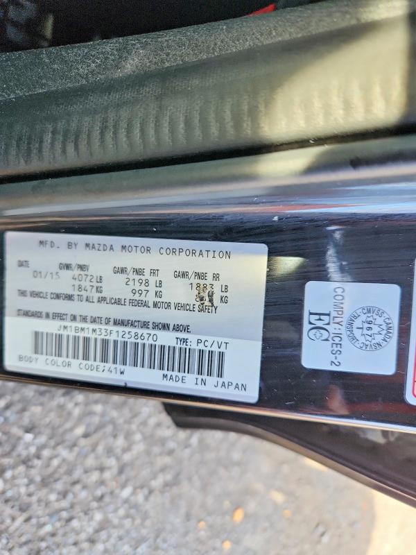 Aukcja sprzedaży 2015 Mazda 3, vin: JM1BM1M33F1258670, numer aukcji: 57431826