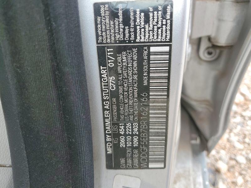 Aukcja sprzedaży 2011 Mercedes-benz C, vin: WDDGF5EB7BR162166, numer aukcji: 54923996