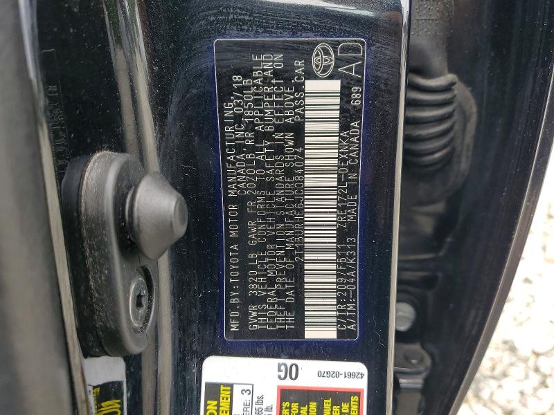2018 Toyota Corolla მანქანა იყიდება აუქციონზე, vin: 2T1BURHE6JC084074, აუქციონის ნომერი: 54840206