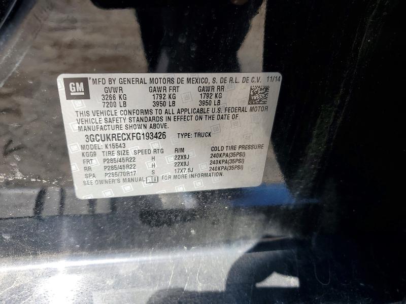 Продажа на аукционе авто 2015 Chevrolet Silverado, vin: 3GCUKRECXFG193426, номер лота: 55714696