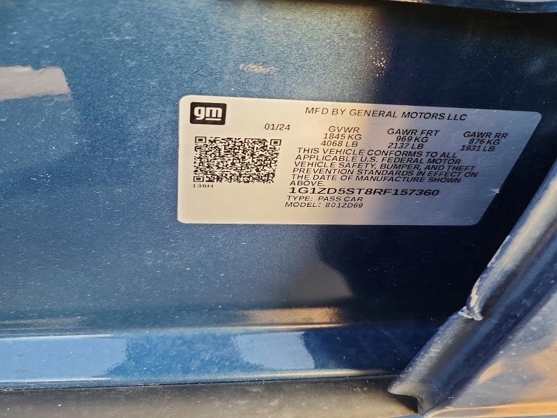 Продаж на аукціоні авто 2024 Chevrolet Malibu, vin: 1G1ZD5ST8RF157360, номер лоту: 57028016