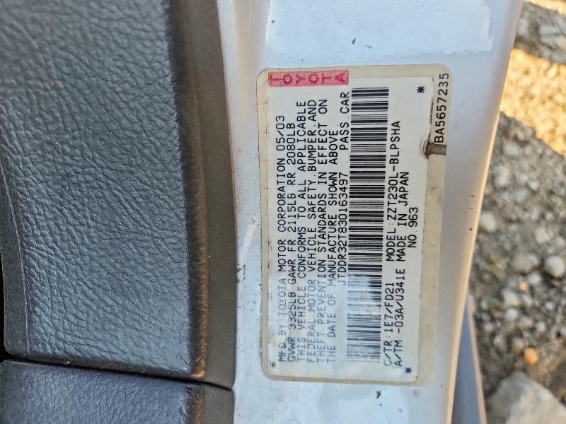 Продажа на аукционе авто 2003 Toyota Celica, vin: JTDDR32T830163497, номер лота: 55304726
