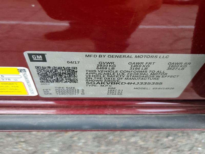 Aukcja sprzedaży 2017 Buick Enclave, vin: 5GAKVBKD4HJ335355, numer aukcji: 56753456