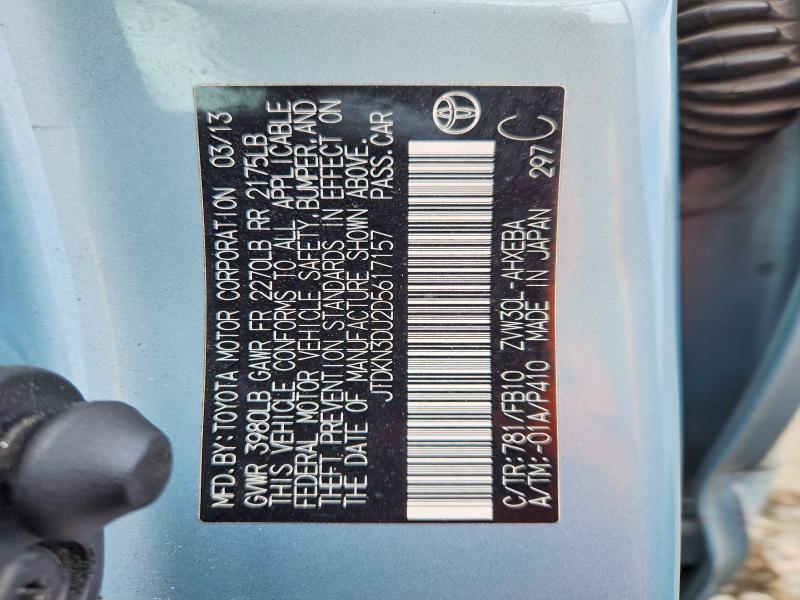 57628686 :رقم المزاد ، JTDKN3DU2D5617157 vin ، 2013 Toyota Prius مزاد بيع