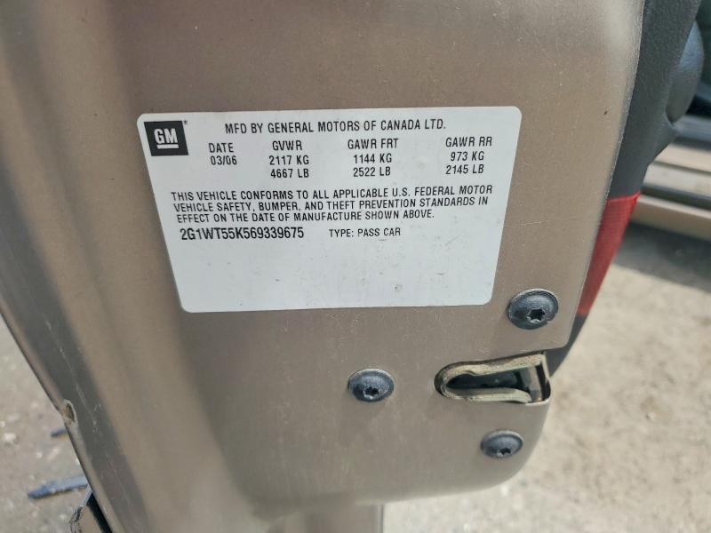 56954946 :رقم المزاد ، 2G1WT55K569339675 vin ، 2006 Chevrolet Impala مزاد بيع