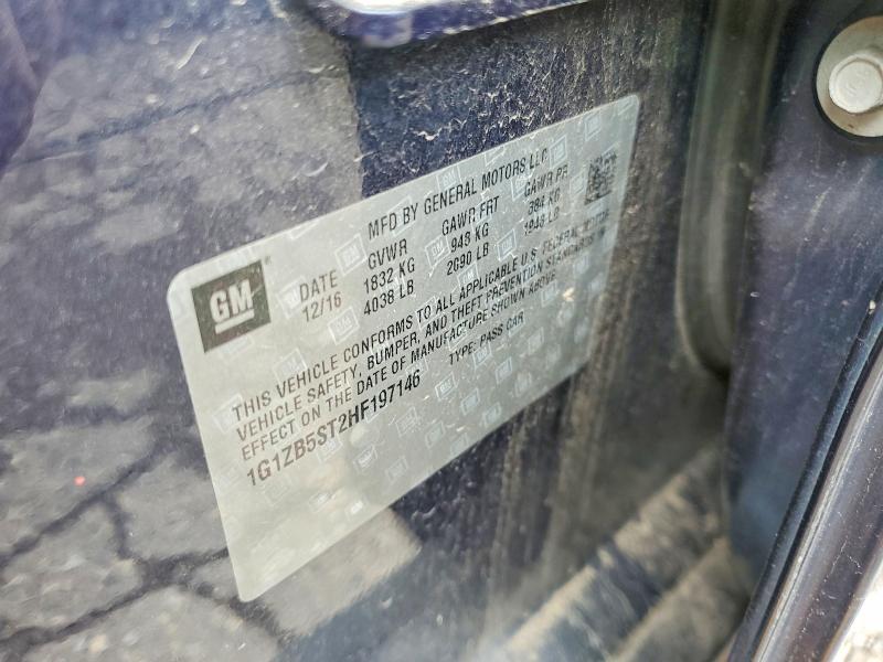 Продаж на аукціоні авто 2017 Chevrolet Malibu, vin: 1G1ZB5ST2HF197146, номер лоту: 57646116