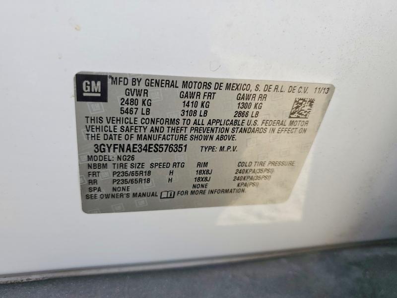 Aukcja sprzedaży 2014 Cadillac Srx, vin: 3GYFNAE34ES576351, numer aukcji: 56676436