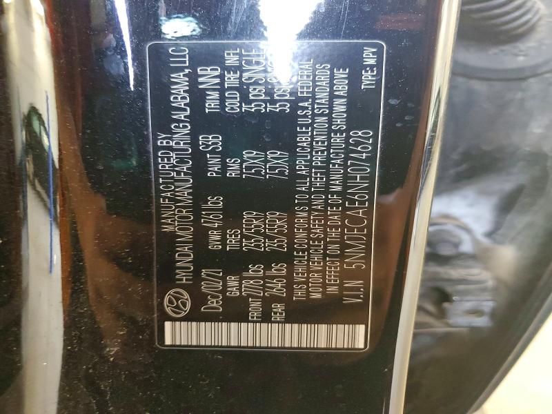 Aukcja sprzedaży 2022 Hyundai Tucson, vin: 5NMJECAE6NH074628, numer aukcji: 58941456