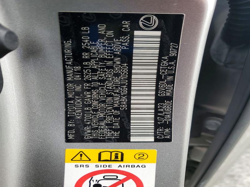 Aukcja sprzedaży 2018 Lexus Es, vin: 58ABK1GG4JU105604, numer aukcji: 55559576