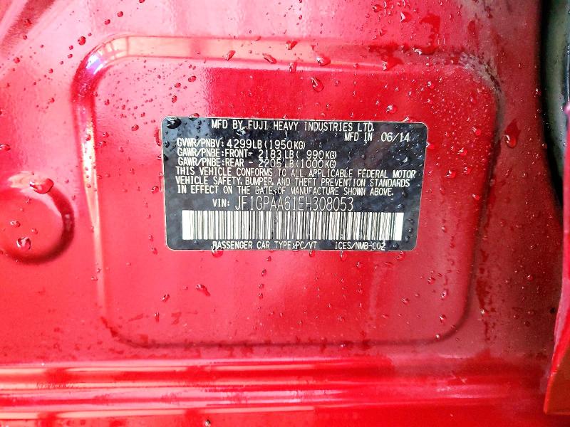 Продажа на аукционе авто 2014 Subaru Impreza, vin: JF1GPAA61EH308053, номер лота: 57579116