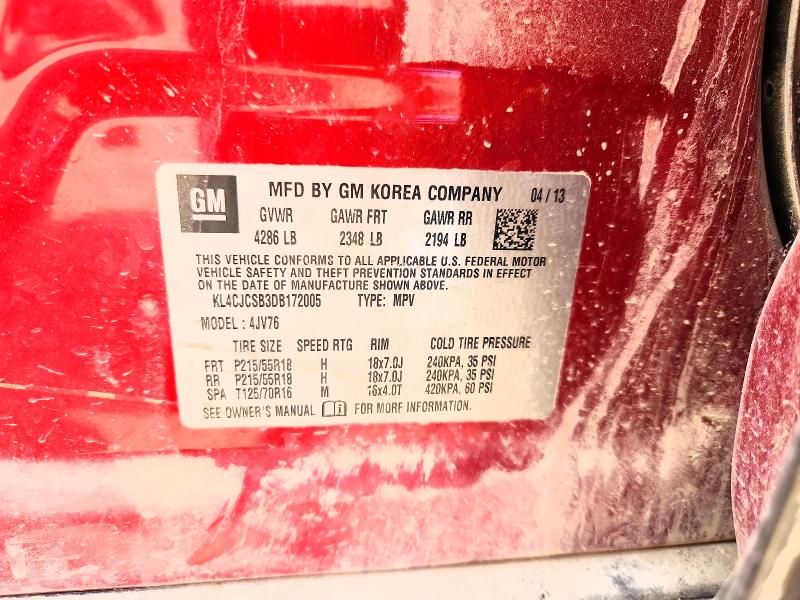 Продаж на аукціоні авто 2013 Buick Encore, vin: KL4CJCSB3DB172005, номер лоту: 59157496