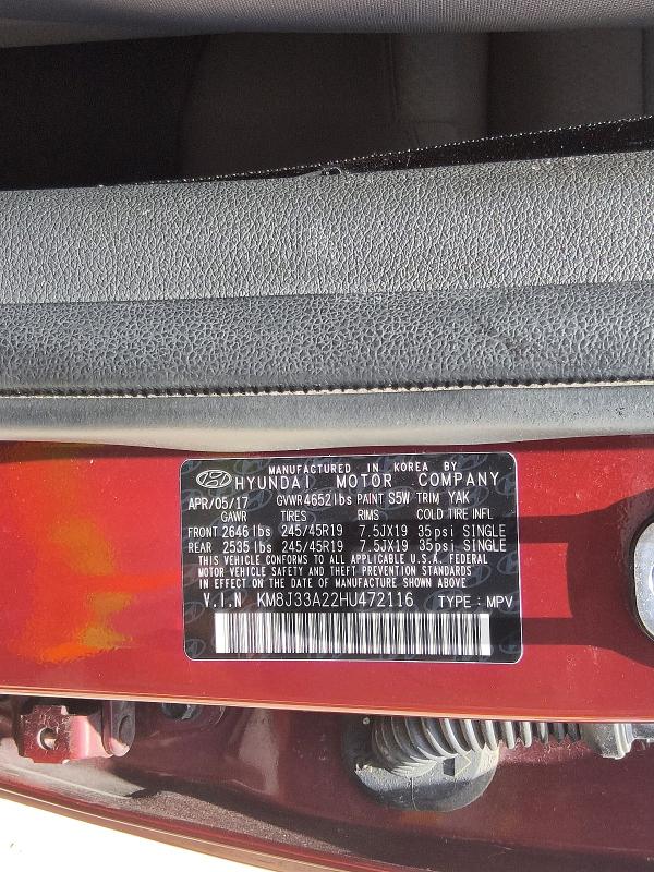 Продаж на аукціоні авто 2017 Hyundai Tucson, vin: KM8J33A22HU472116, номер лоту: 57015956
