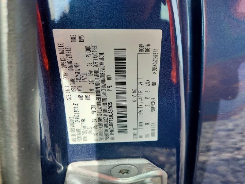 Продажа на аукционе авто 2018 Ford Escape, vin: 1FMCU0F78JUA30925, номер лота: 55633166
