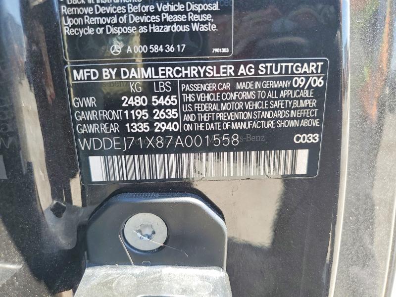 Aukcja sprzedaży 2007 Mercedes-benz Cl, vin: WDDEJ71X87A001558, numer aukcji: 59232746