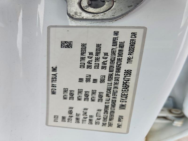 55586016 :رقم المزاد ، 5YJ3E1EA6PF471586 vin ، 2023 Tesla Model 3 مزاد بيع