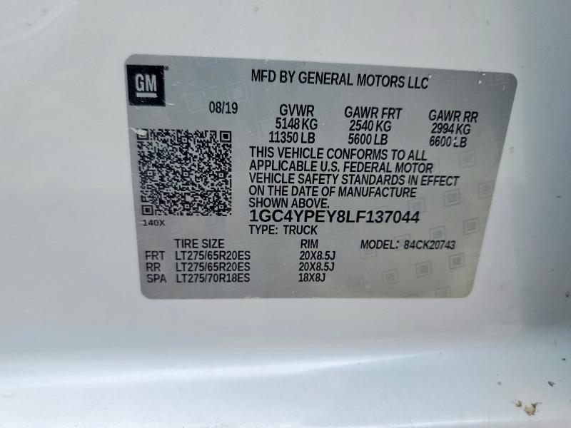 Aukcja sprzedaży 2020 Chevrolet Silverado, vin: 1GC4YPEY8LF137044, numer aukcji: 55605356