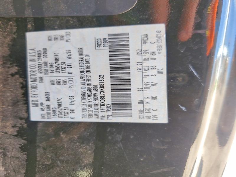 Aukcja sprzedaży 1999 Ford F150, vin: 1FTRX08L7XKB81632, numer aukcji: 56666106