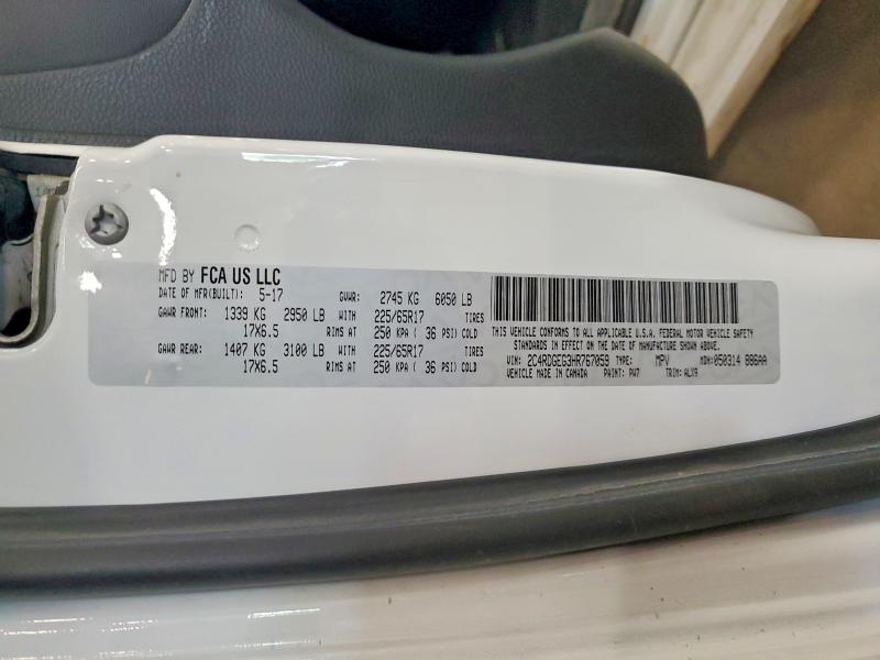 Продаж на аукціоні авто 2017 Dodge Grand Caravan, vin: 2C4RDGEG3HR767059, номер лоту: 57465806