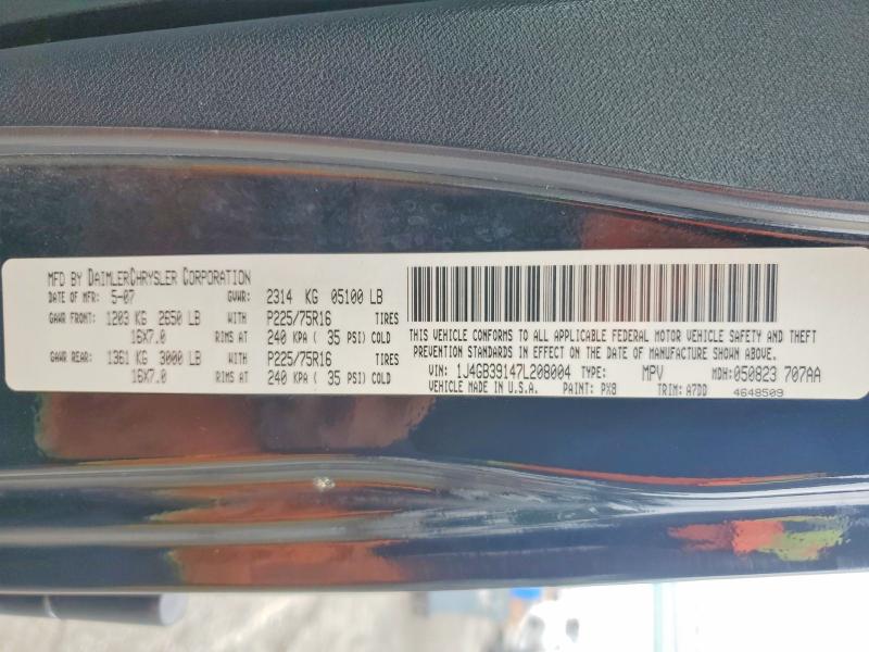 Продаж на аукціоні авто 2007 Jeep Wrangler, vin: 1J4GB39147L208004, номер лоту: 85967445