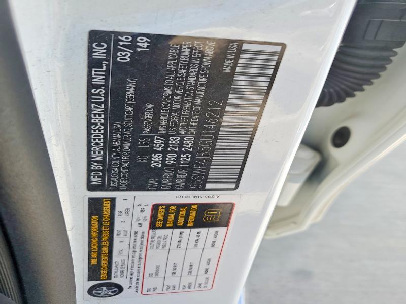 2016 Mercedes-benz C მანქანა იყიდება აუქციონზე, vin: 55SWF4JB5GU146212, აუქციონის ნომერი: 56873246
