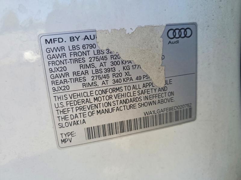 Продажа на аукционе авто 2014 Audi Q7, vin: WA1LGAFE8ED020752, номер лота: 57413276