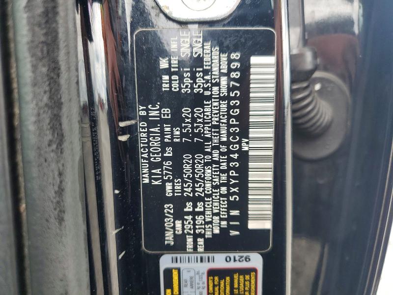 58478636 :رقم المزاد ، 5XYP34GC3PG357898 vin ، 2023 Kia Telluride مزاد بيع