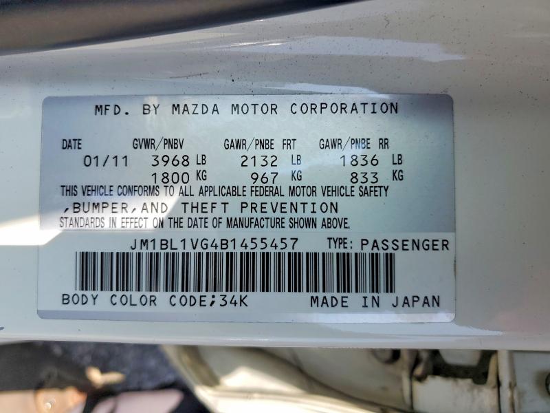 Aukcja sprzedaży 2011 Mazda 3, vin: JM1BL1VG4B1455457, numer aukcji: 57915556