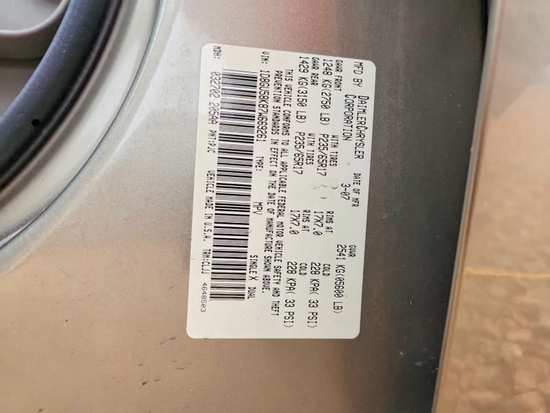 59148026 :رقم المزاد ، 1D8GU58K87W669261 vin ، 2007 Dodge Nitro مزاد بيع