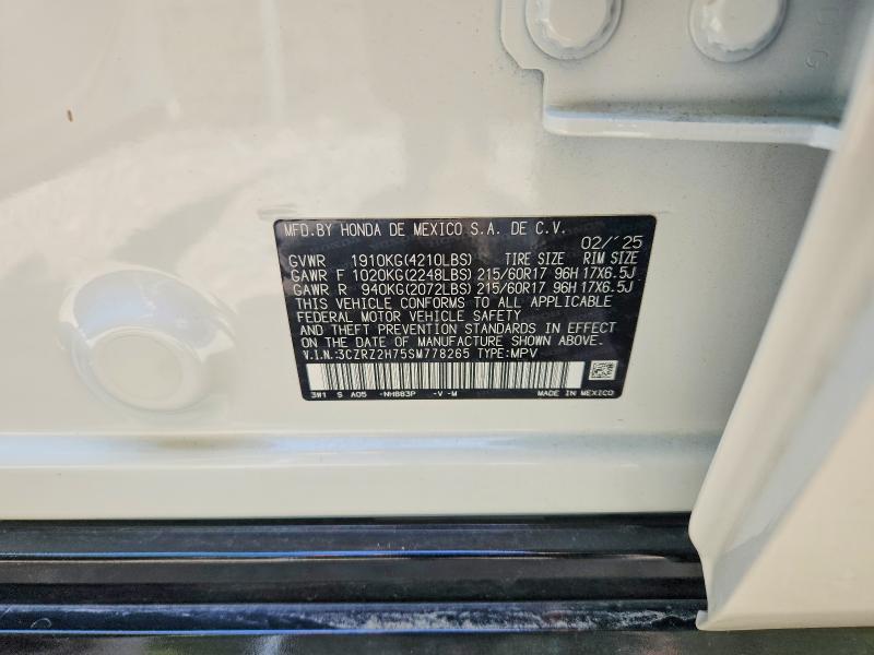 Aukcja sprzedaży 2025 Honda Hr-v, vin: 3CZRZ2H75SM778265, numer aukcji: 56460866