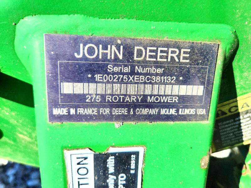 2012 John Deere 275 მანქანა იყიდება აუქციონზე, vin: N0V1N000056875296, აუქციონის ნომერი: 56875296