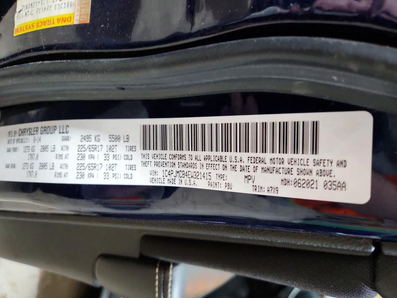 58287916 :رقم المزاد ، 1C4PJMCB4EW321415 vin ، 2014 Jeep Cherokee مزاد بيع