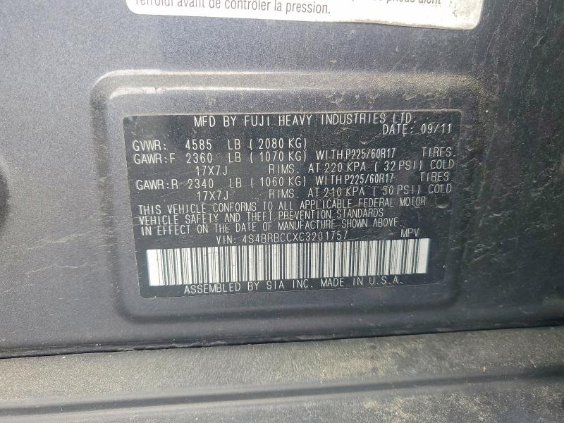 56842546 :رقم المزاد ، 4S4BRBCCXC3201757 vin ، 2012 Subaru Outback مزاد بيع