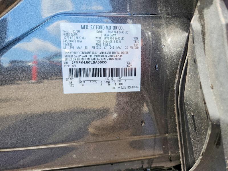 2020 Ford Edge მანქანა იყიდება აუქციონზე, vin: 2FMPK4J97LBA66055, აუქციონის ნომერი: 57300806