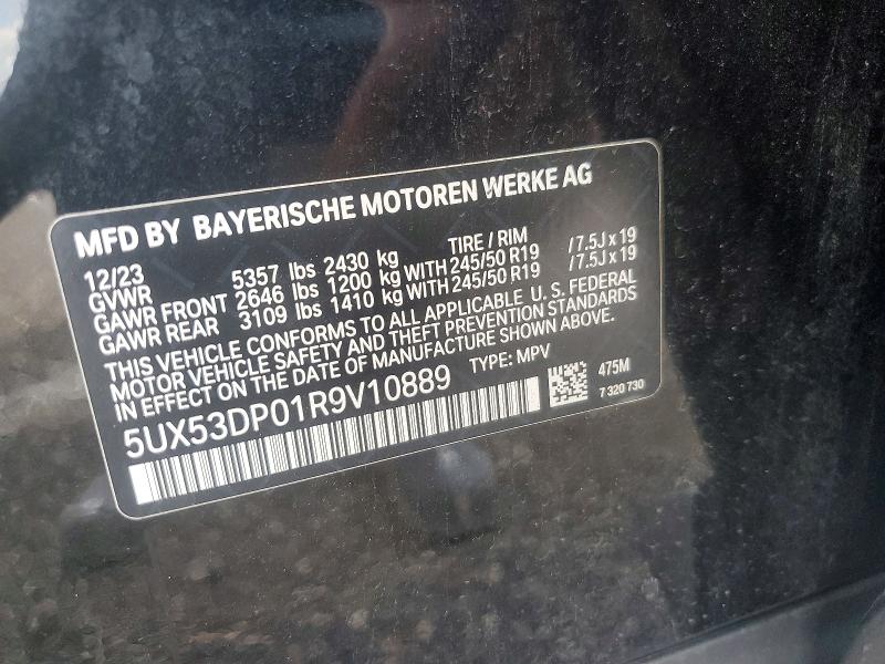 Aukcja sprzedaży 2024 Bmw X3, vin: 5UX53DP01R9V10889, numer aukcji: 55754916
