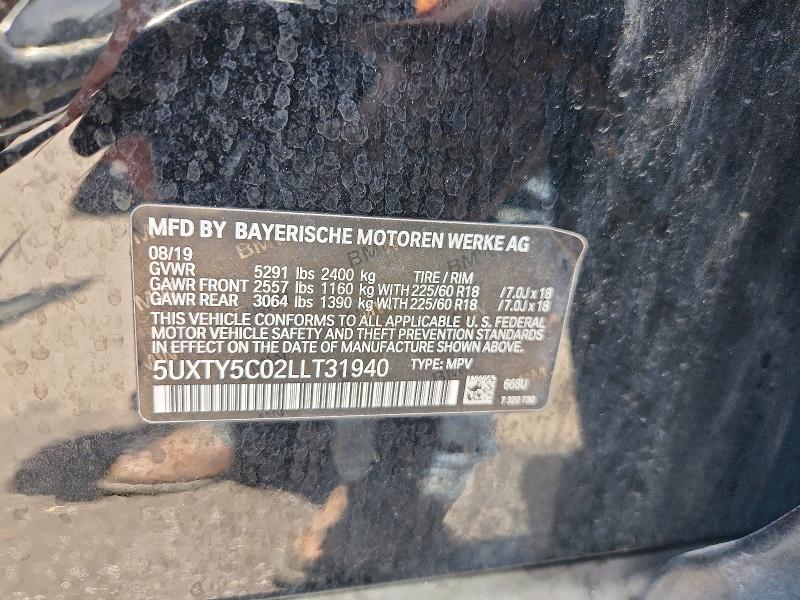 Aukcja sprzedaży 2020 Bmw X3, vin: 5UXTY5C02LLT31940, numer aukcji: 57948766