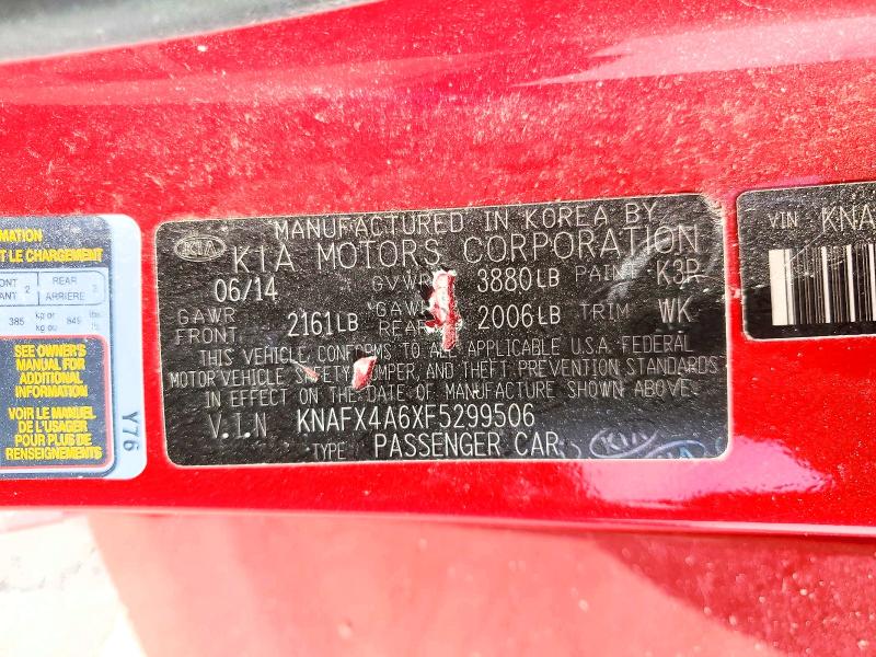 Продажа на аукционе авто 2015 Kia Forte, vin: KNAFX4A6XF5299506, номер лота: 55515716