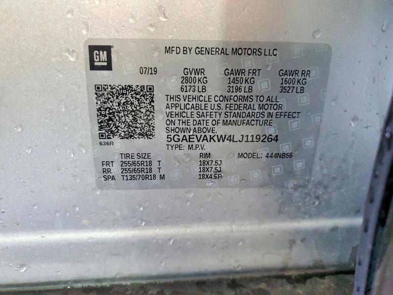 Aukcja sprzedaży 2020 Buick Enclave, vin: 5GAEVAKW4LJ119264, numer aukcji: 55602166