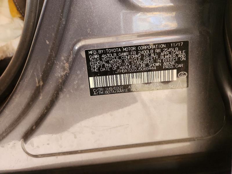 Aukcja sprzedaży 2018 Lexus Is, vin: JTHBA1D22J5065944, numer aukcji: 57376016