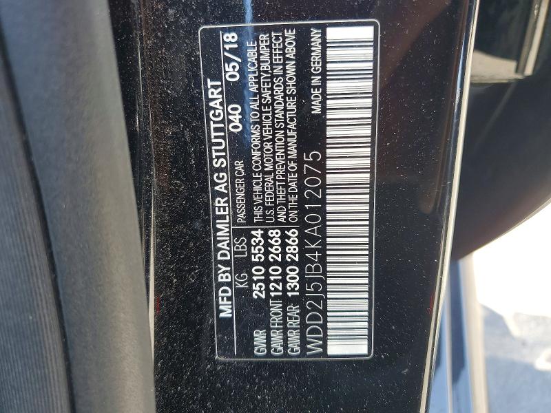 Продажа на аукционе авто 2019 Mercedes-benz Cls, vin: WDD2J5JB4KA012075, номер лота: 57593876