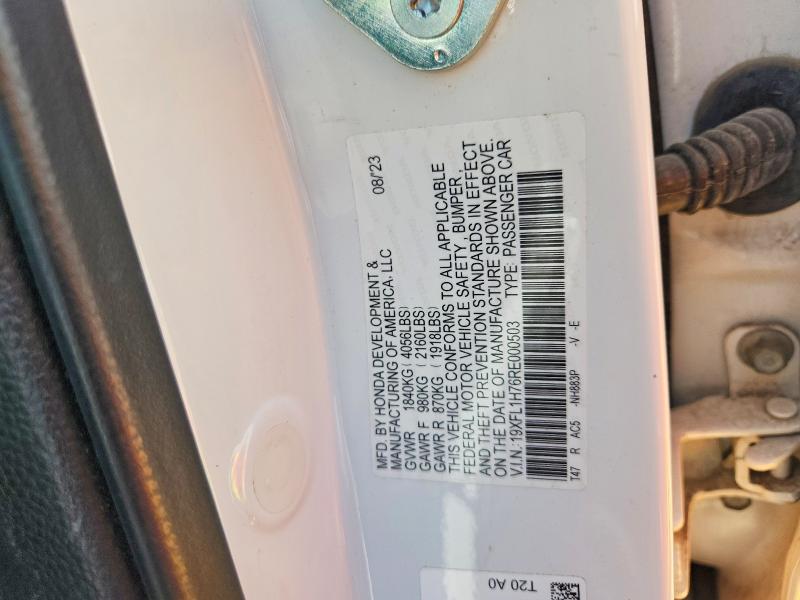 58893746 :رقم المزاد ، 19XFL1H76RE000503 vin ، 2024 Honda Civic مزاد بيع