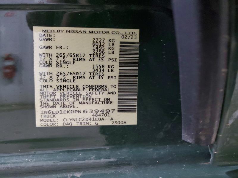 Продажа на аукционе авто 2023 Nissan Frontier, vin: 1N6ED1EK0PN639497, номер лота: 57699746