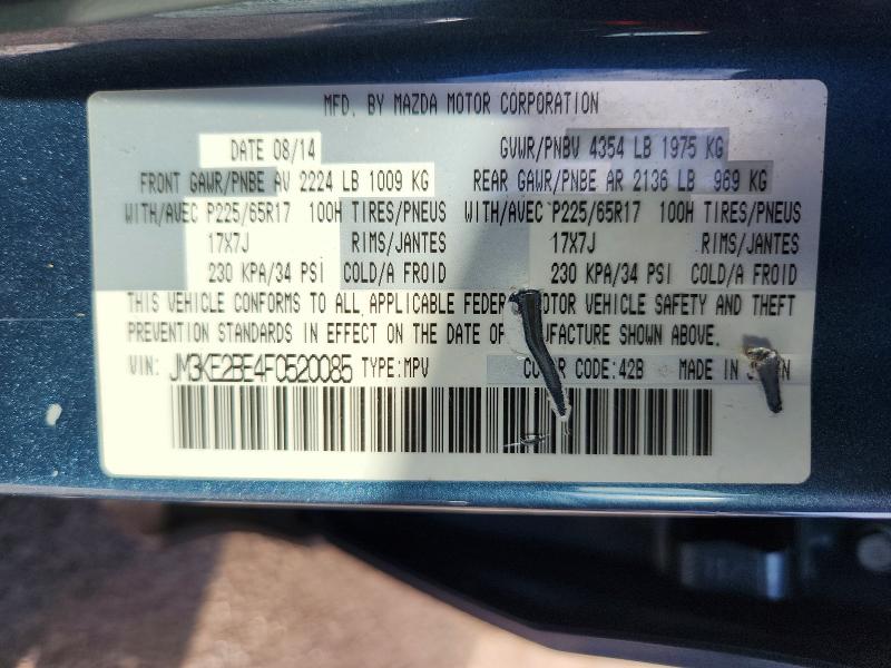 2015 Mazda Cx-5 მანქანა იყიდება აუქციონზე, vin: JM3KE2BE4F0520085, აუქციონის ნომერი: 57721676