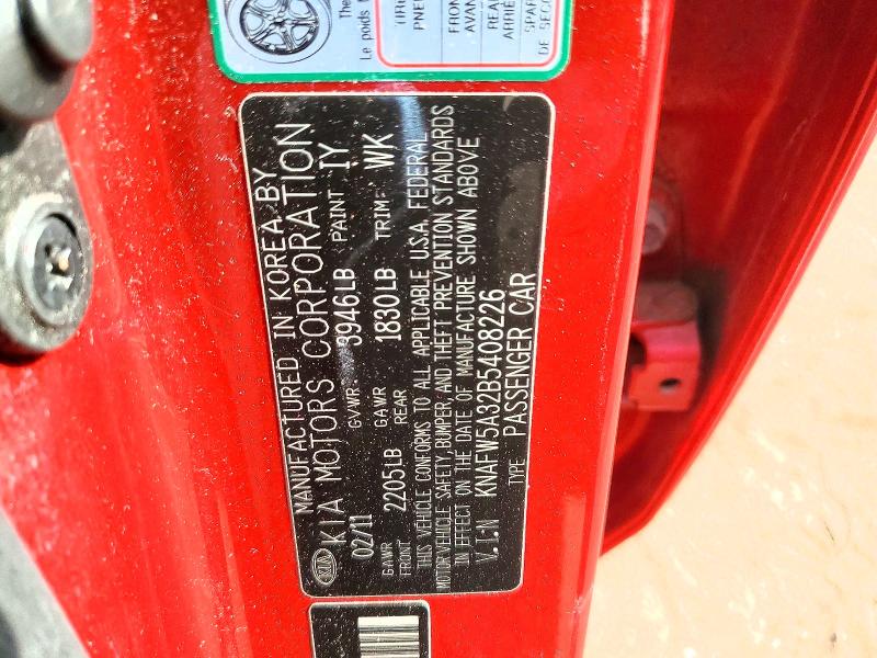 Aukcja sprzedaży 2011 Kia Forte, vin: KNAFW5A32B5408226, numer aukcji: 59103706