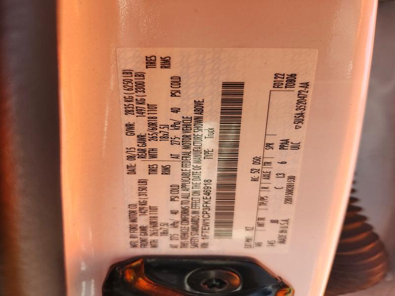 54505756 :رقم المزاد ، 1FTEW1CP3FKE46918 vin ، 2015 Ford F150 مزاد بيع